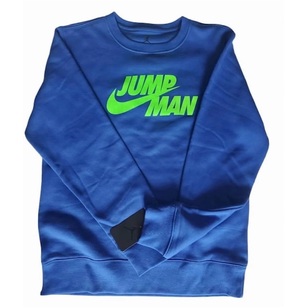 Nike Jordan Big Boy Jumpman Crew Neck Fleece Pullover Sweatshirt- L